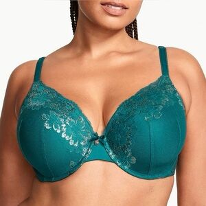 Victoria’s Secret Body by Victoria Lined Full Coverage Dark Green Lace Bra 36D